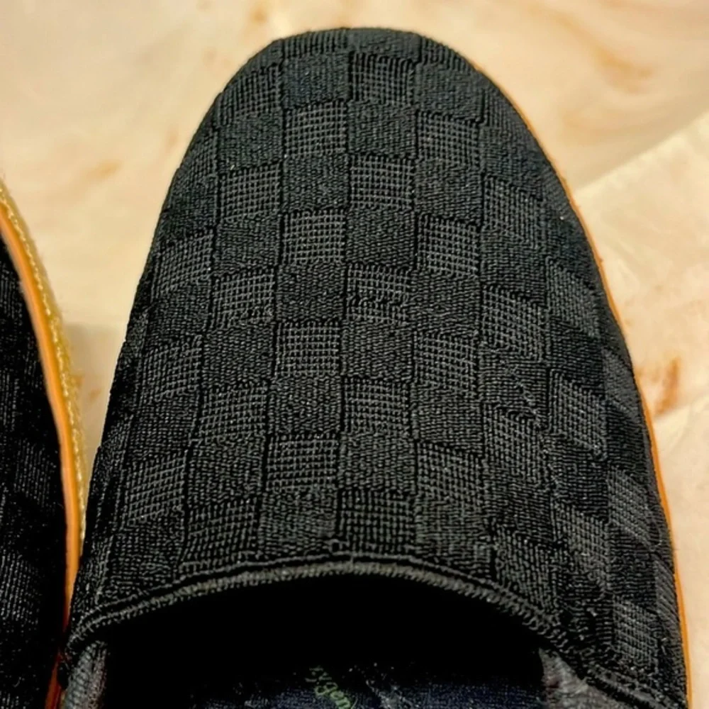 GRASSHOPPERS Slip-On Espadrille Wedge Heels Black with Contrast Cream Size 10
